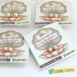 Cartão Pérola Brinde personalizado corporativo dia das mães