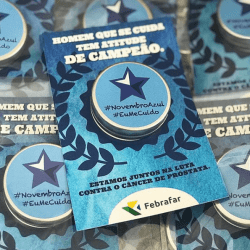 Cartão Medalha Novembro Azul Brinde Endomarketing