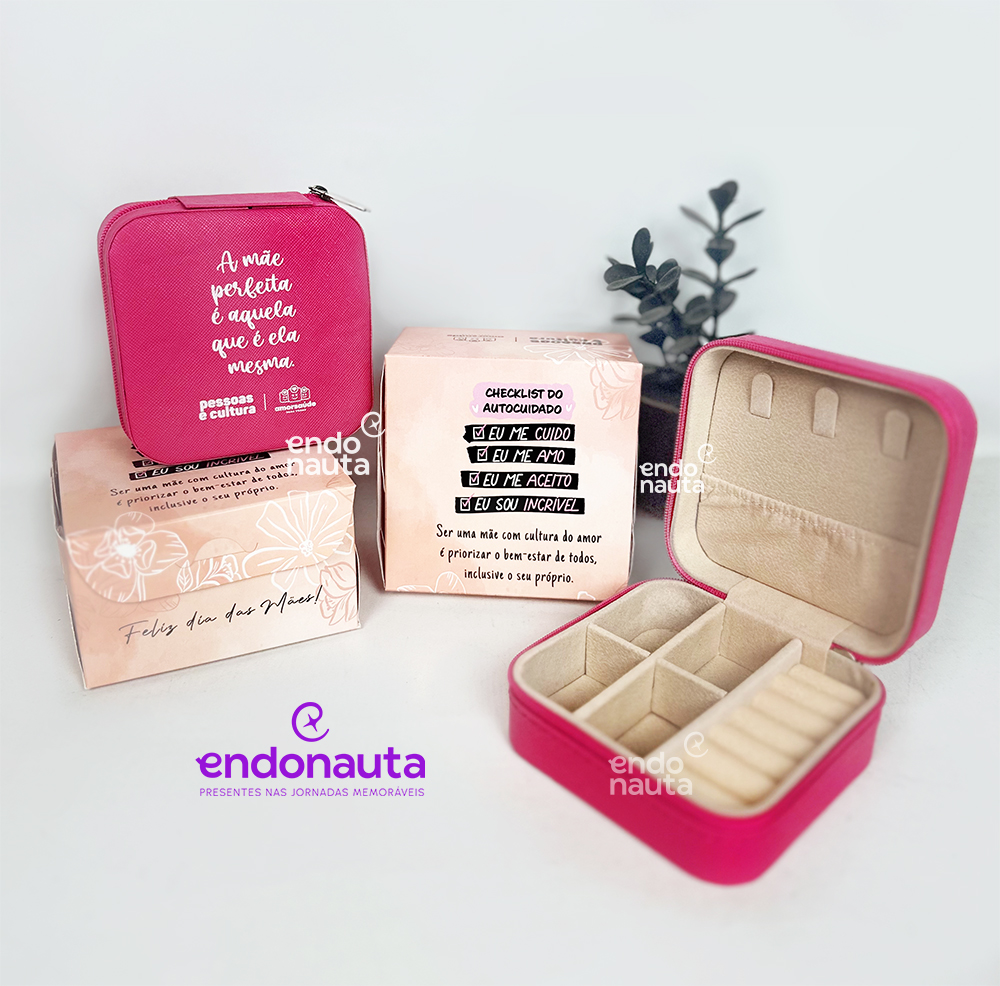 Brinde corporativo personalizado com caixa e porta joias para o dia das mães na empresa