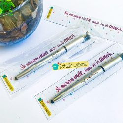 brinde personalizado cartão caneta para o dia das mães