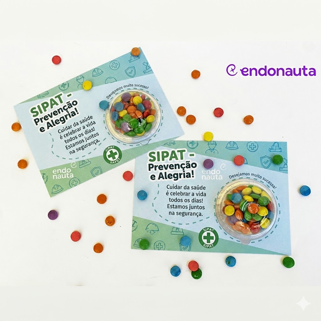 Cartão com Confeito de chocolate tema Sipat