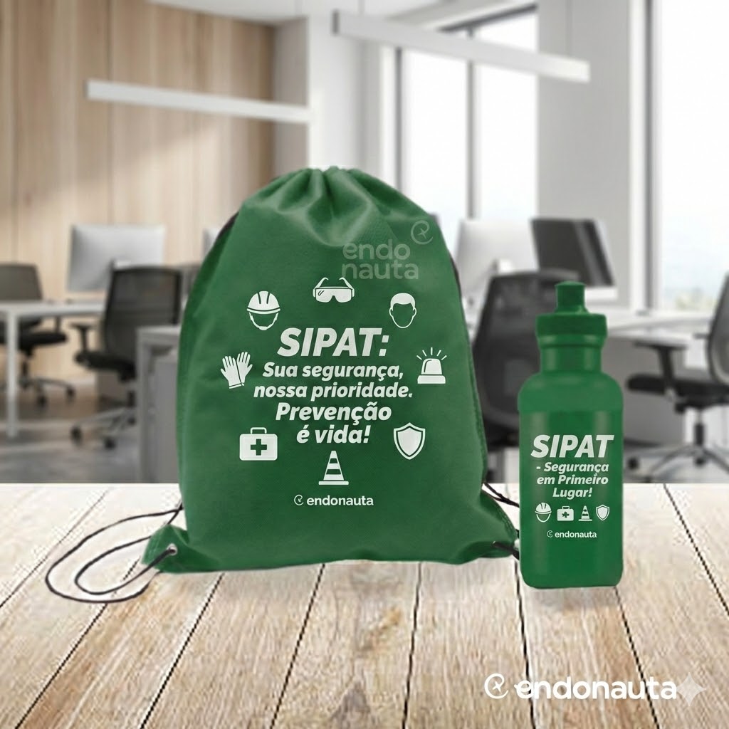 Kit Esporte com Mocila Sacochila personalizada e squeeze para Sipat