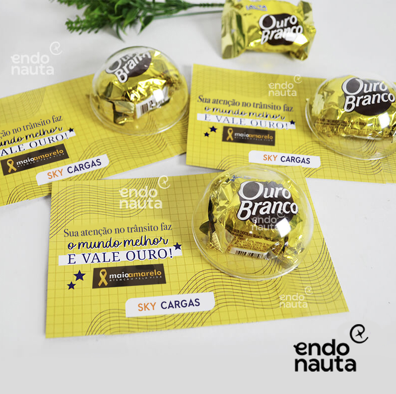 Cartão brinde personalizado para o Maio Amarelo 