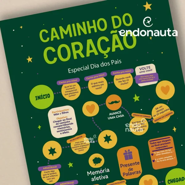 Kit Caminhos do Coração Brinde Dia dos Pais com Jogos Afetivos